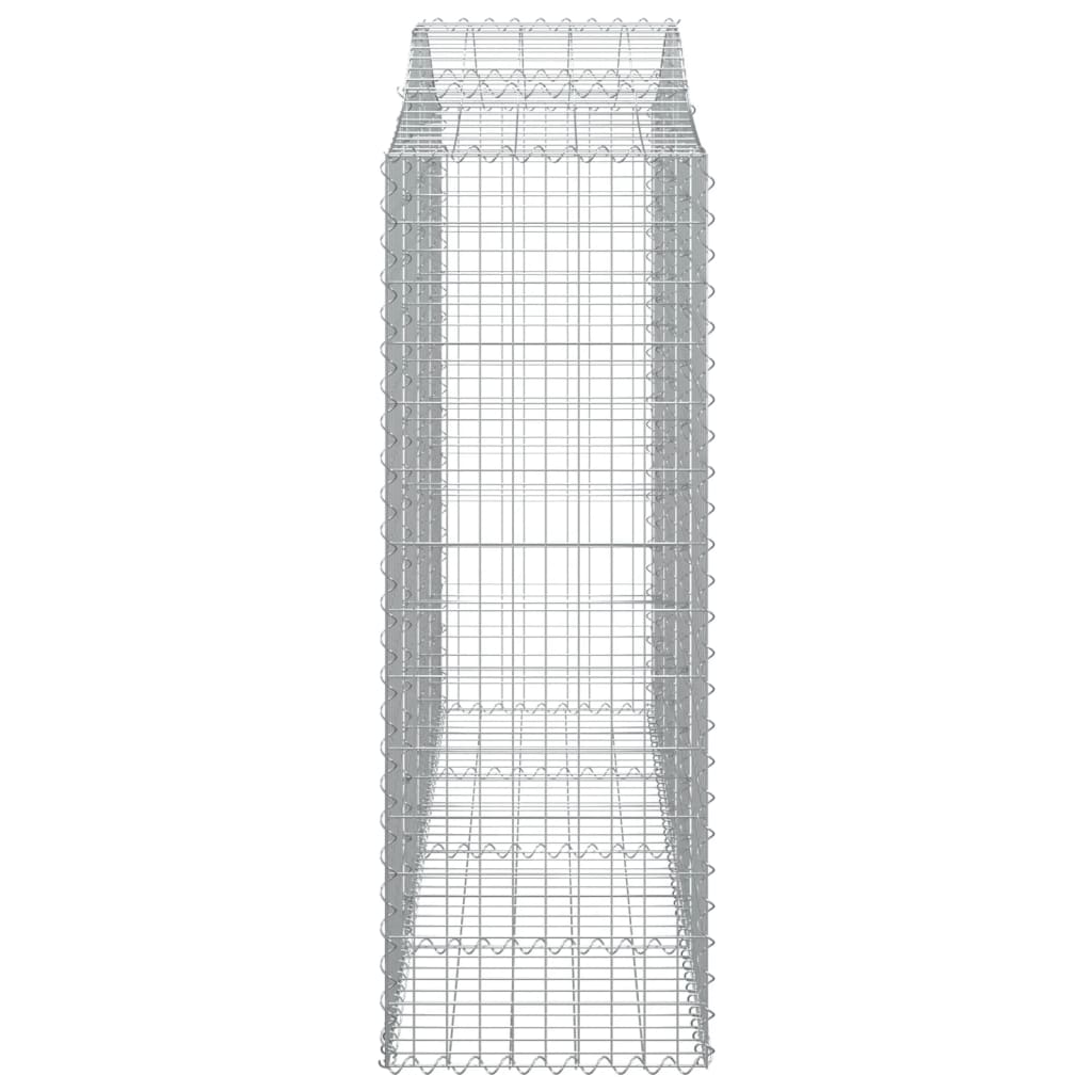 Gabionen mit Hochbogen 3 Stk. 200x50x140/160cm Verzinktes Eisen