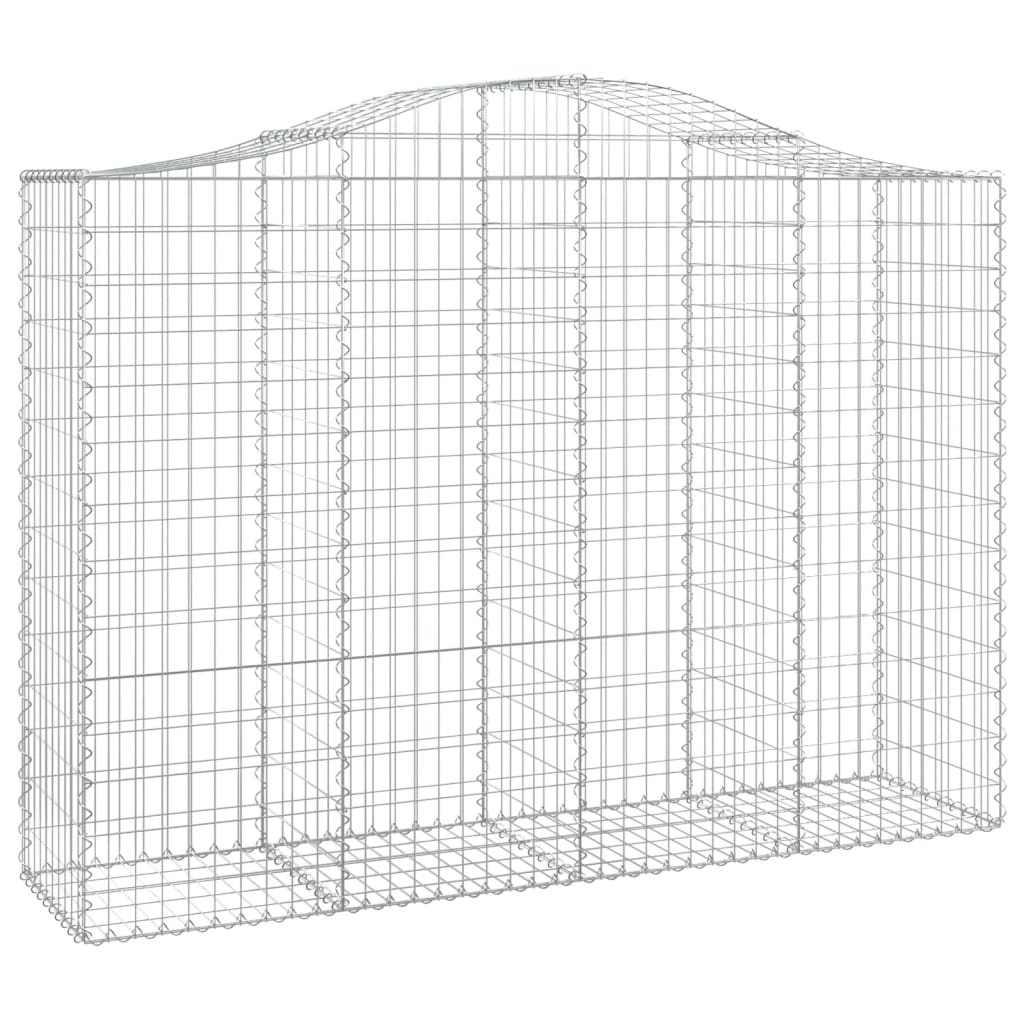 Gabionen mit Hochbogen 7 Stk. 200x50x140/160cm Verzinktes Eisen - Pazzar.ch
