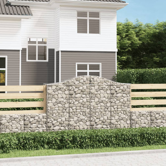 Gabionen mit Hochbogen 8 Stk. 200x50x140/160cm Verzinktes Eisen - Pazzar.ch