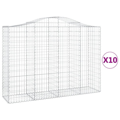 Gabionen mit Hochbogen 10Stk. 200x50x140/160cm Verzinktes Eisen - Pazzar.ch