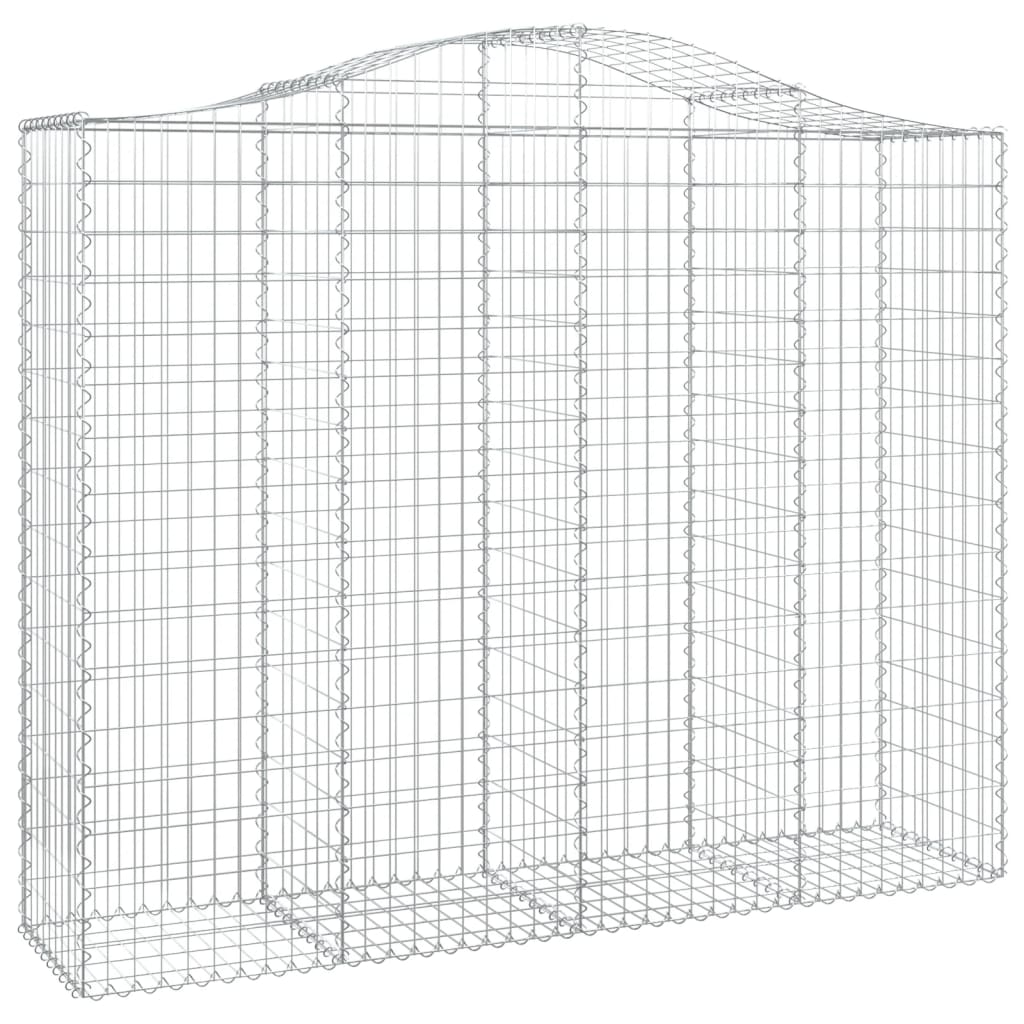 Gabionen mit Hochbogen 2 Stk. 200x50x160/180cm Verzinktes Eisen