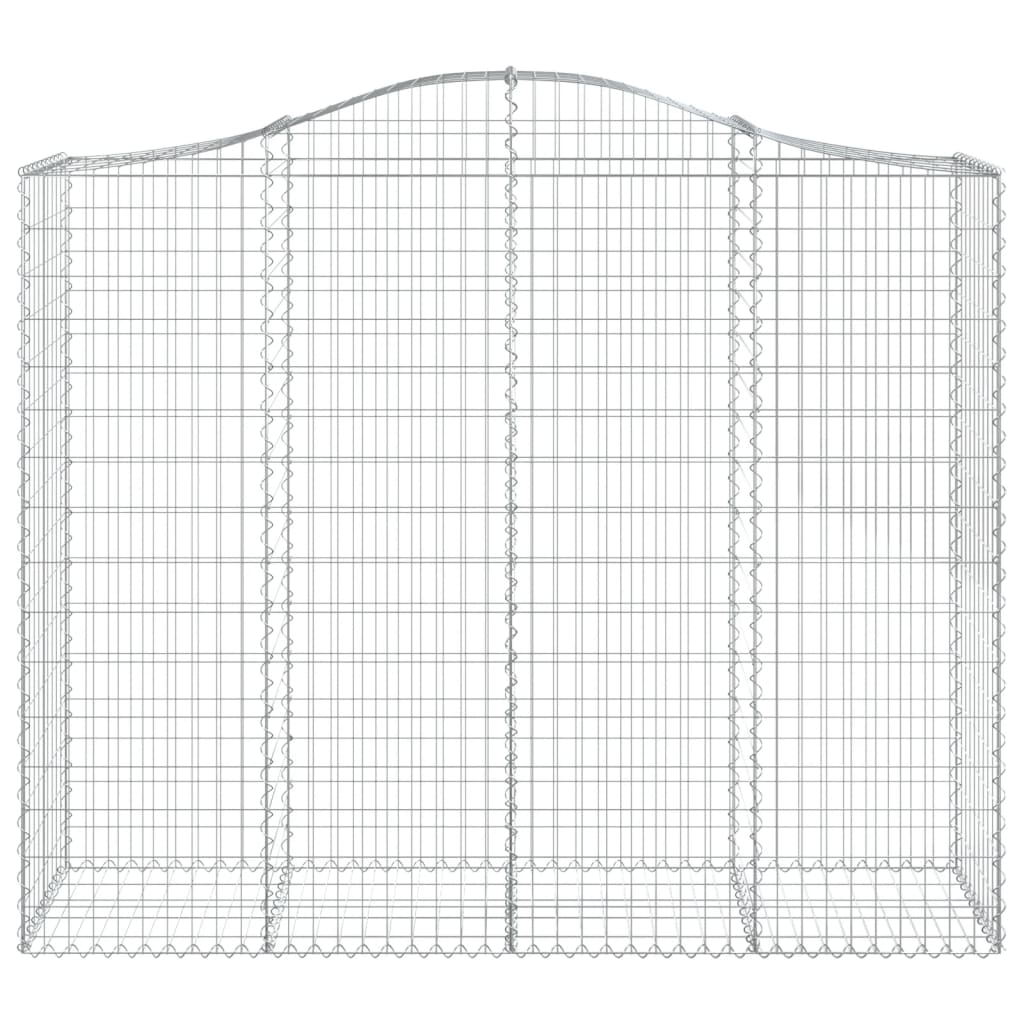 Gabionen mit Hochbogen 2 Stk. 200x50x160/180cm Verzinktes Eisen