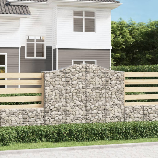 Gabionen mit Hochbogen 2 Stk. 200x50x160/180cm Verzinktes Eisen - Pazzar.ch