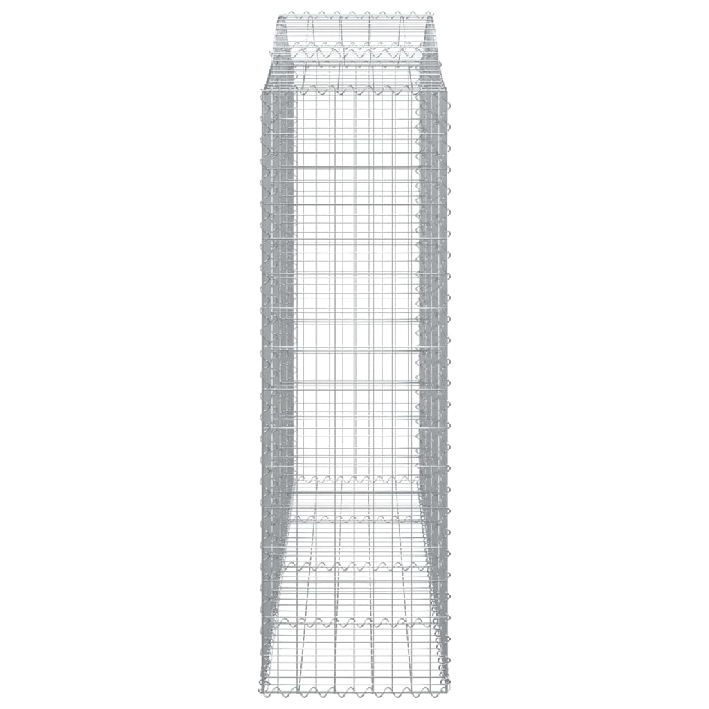 Gabionen mit Hochbogen 3 Stk. 200x50x160/180cm Verzinktes Eisen