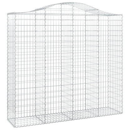 Gabionen mit Hochbogen 2 Stk. 200x50x180/200cm Verzinktes Eisen - Pazzar.ch