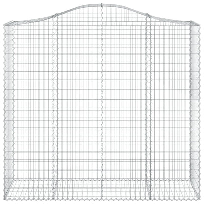 Gabionen mit Hochbogen 2 Stk. 200x50x180/200cm Verzinktes Eisen - Pazzar.ch