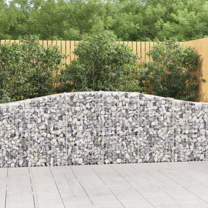 Gabionen mit Hochbogen 4 Stk. 400x30x80/100cm Verzinktes Eisen - Pazzar.ch