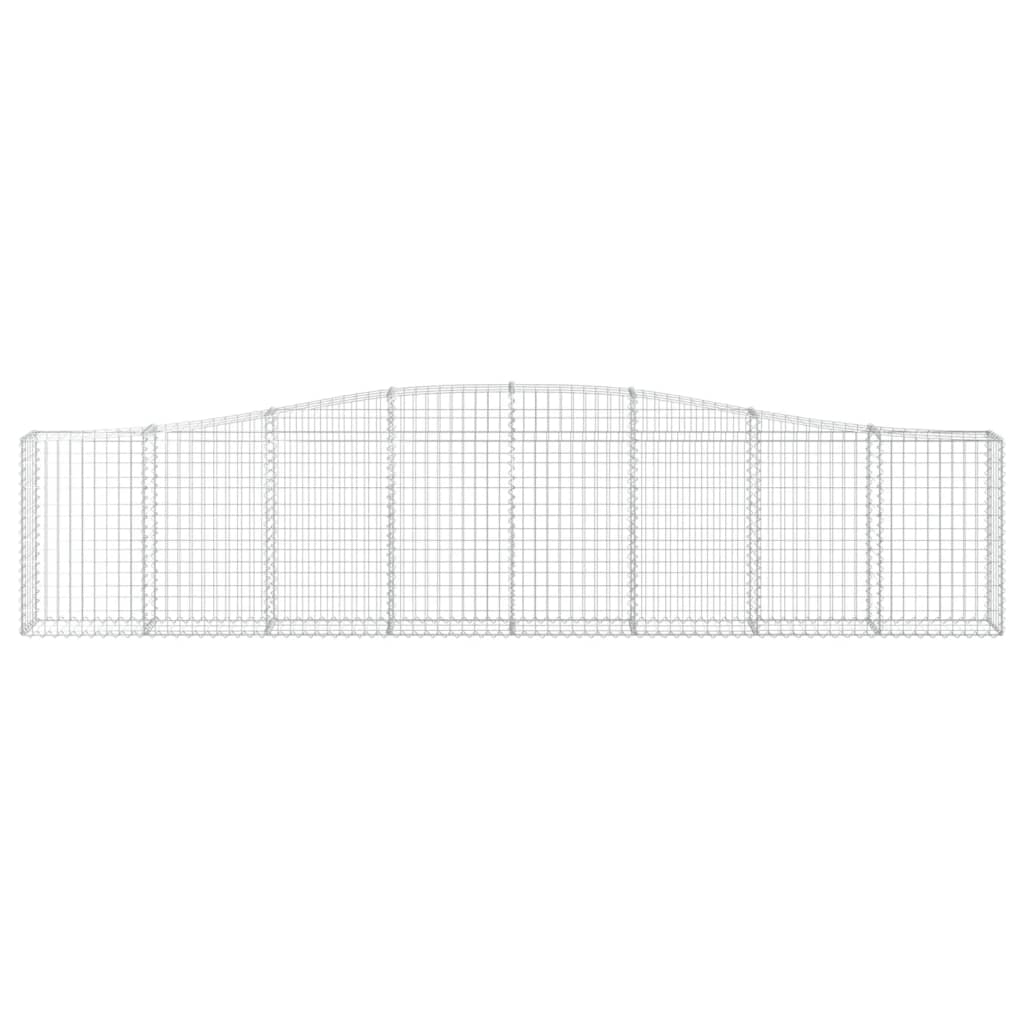Gabionen mit Hochbogen 6 Stk. 400x30x80/100cm Verzinktes Eisen