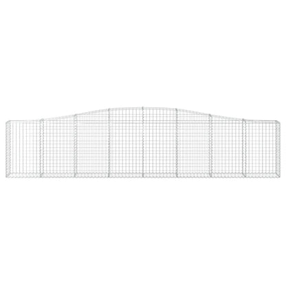 Gabionen mit Hochbogen 6 Stk. 400x30x80/100cm Verzinktes Eisen - Pazzar.ch