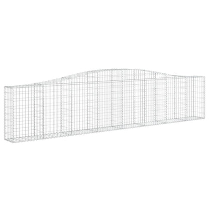 Gabionen mit Hochbogen 7 Stk. 400x30x80/100cm Verzinktes Eisen - Pazzar.ch