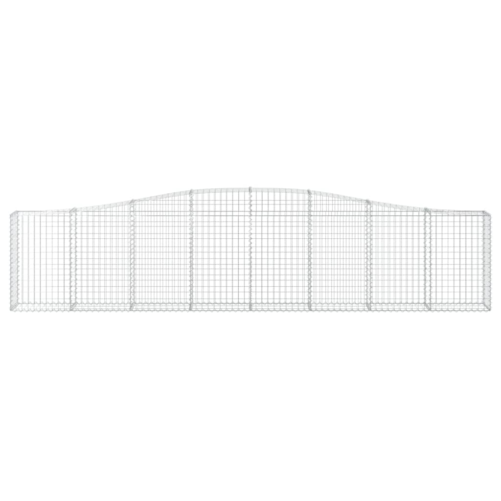 Gabionen mit Hochbogen 7 Stk. 400x30x80/100cm Verzinktes Eisen