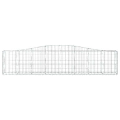 Gabionen mit Hochbogen 7 Stk. 400x30x80/100cm Verzinktes Eisen - Pazzar.ch