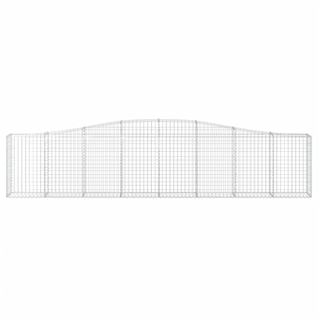 Gabionen mit Hochbogen 8 Stk. 400x30x80/100cm Verzinktes Eisen
