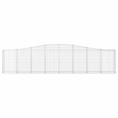 Gabionen mit Hochbogen 8 Stk. 400x30x80/100cm Verzinktes Eisen - Pazzar.ch