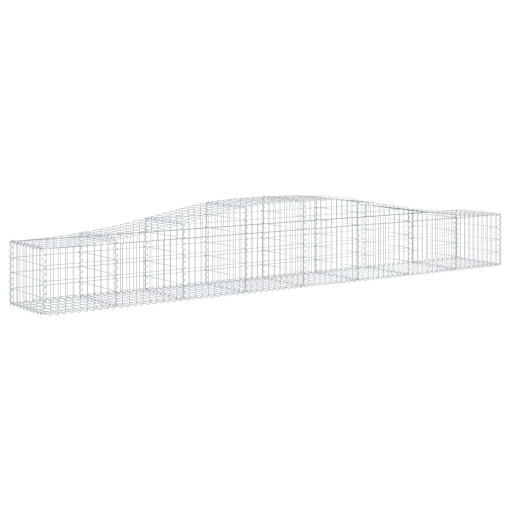 Gabionen mit Hochbogen 6 Stk. 400x50x40/60cm Verzinktes Eisen
