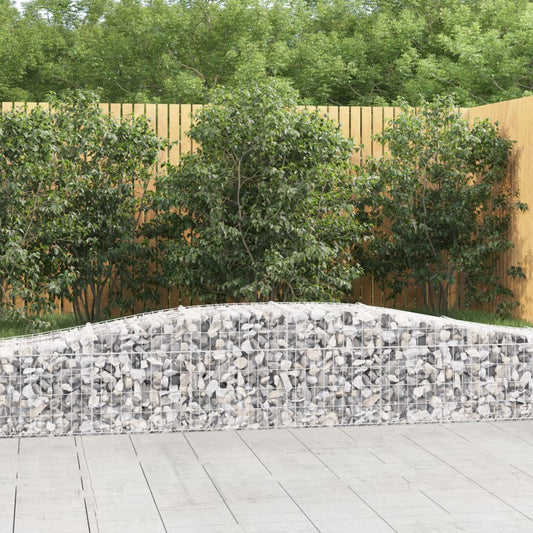 Gabionen mit Hochbogen 6 Stk. 400x50x40/60cm Verzinktes Eisen - Pazzar.ch