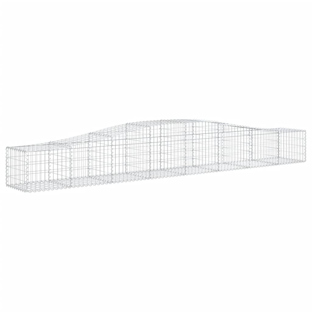 Gabionen mit Hochbogen 7 Stk. 400x50x40/60cm Verzinktes Eisen