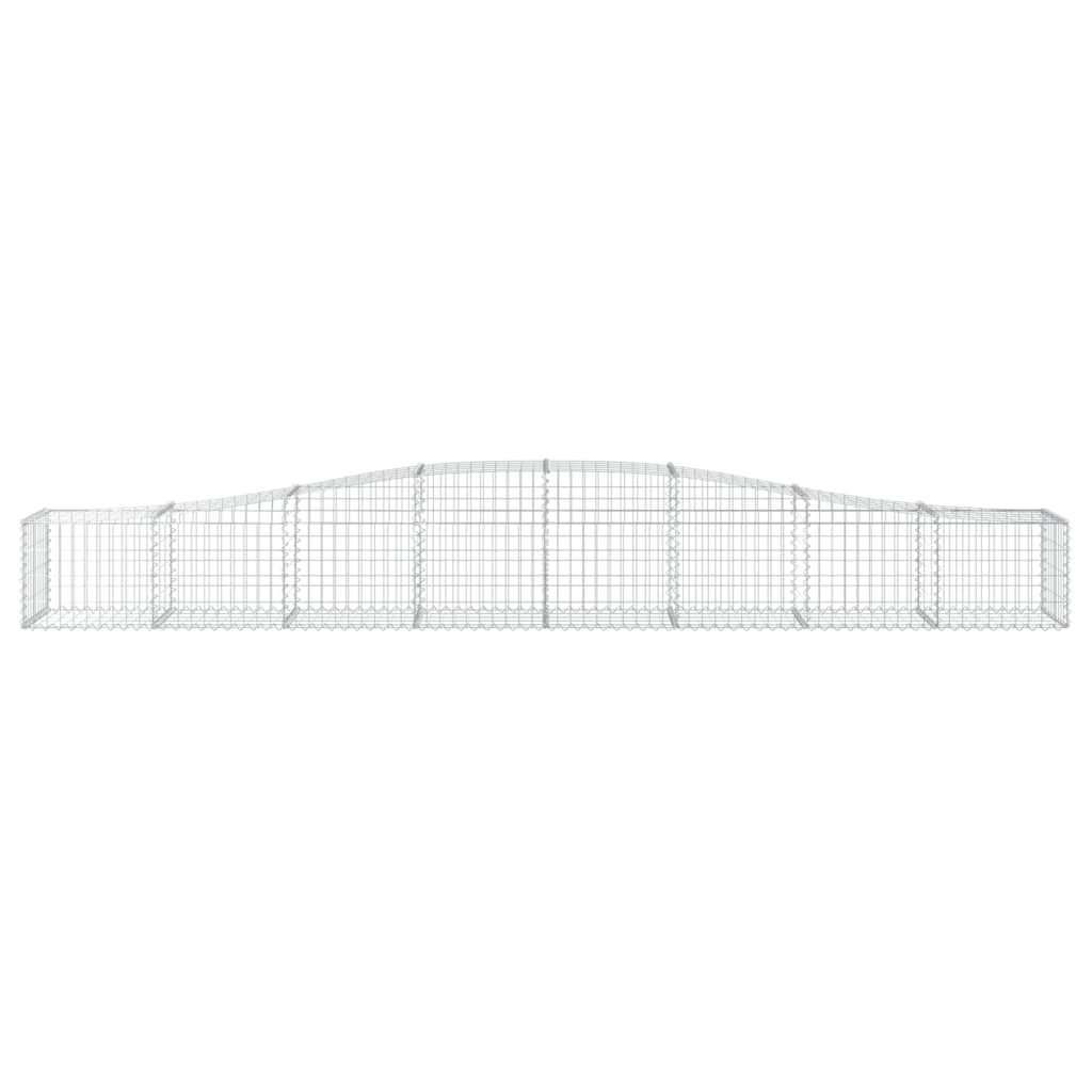 Gabionen mit Hochbogen 7 Stk. 400x50x40/60cm Verzinktes Eisen