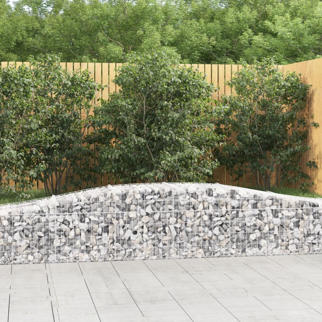 Gabionen mit Hochbogen 7 Stk. 400x50x40/60cm Verzinktes Eisen - Pazzar.ch