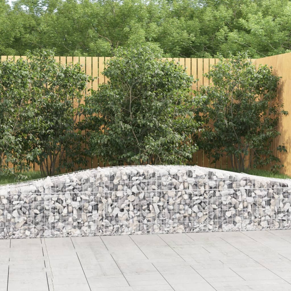 Gabionen mit Hochbogen 9 Stk. 400x50x40/60cm Verzinktes Eisen - Pazzar.ch