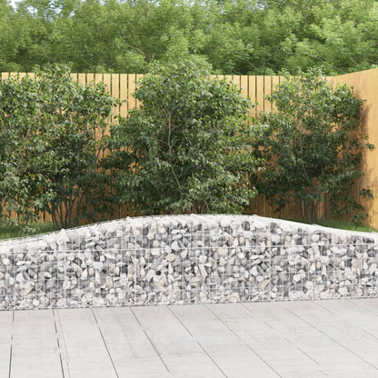 Gabionen mit Hochbogen 9 Stk. 400x50x40/60cm Verzinktes Eisen - Pazzar.ch