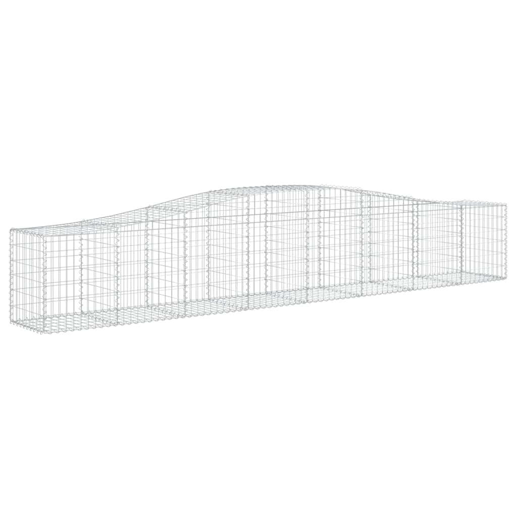 Gabionen mit Hochbogen 2 Stk. 400x50x60/80 cm Verzinktes Eisen - Pazzar.ch