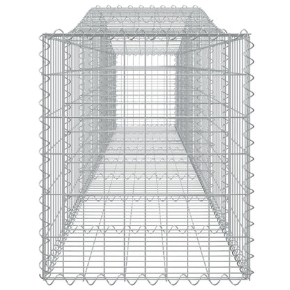 Gabionen mit Hochbogen 2 Stk. 400x50x60/80 cm Verzinktes Eisen - Pazzar.ch