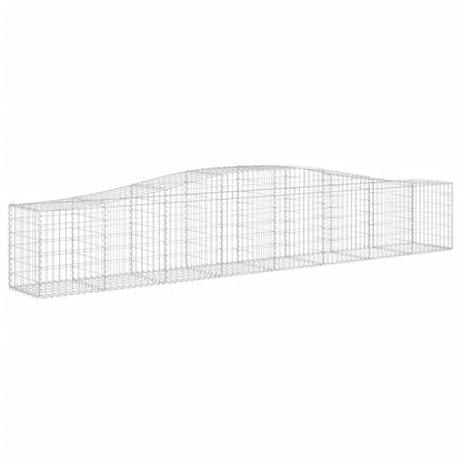 Gabionen mit Hochbogen 3 Stk. 400x50x60/80cm Verzinktes Eisen - Pazzar.ch