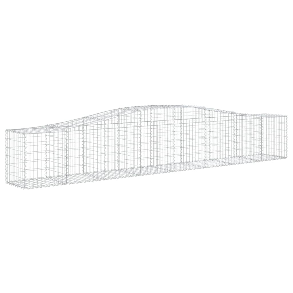 Gabionen mit Hochbogen 6 Stk. 400x50x60/80cm Verzinktes Eisen