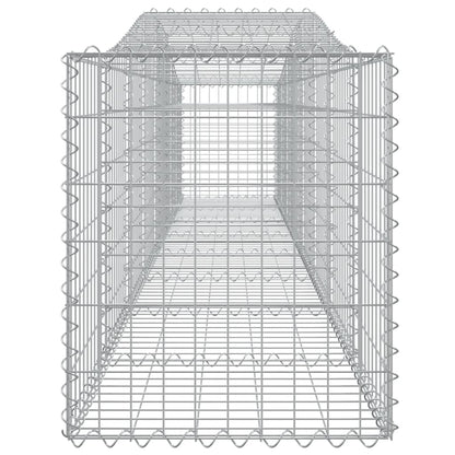 Gabionen mit Hochbogen 6 Stk. 400x50x60/80cm Verzinktes Eisen - Pazzar.ch
