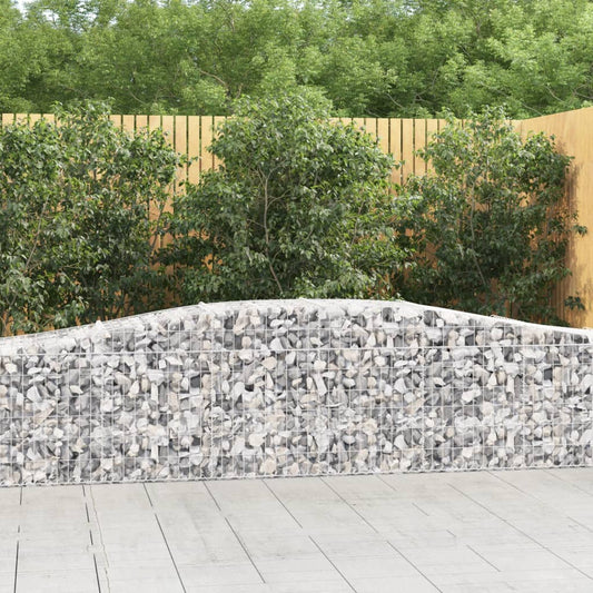 Gabionen mit Hochbogen 7 Stk. 400x50x60/80cm Verzinktes Eisen - Pazzar.ch