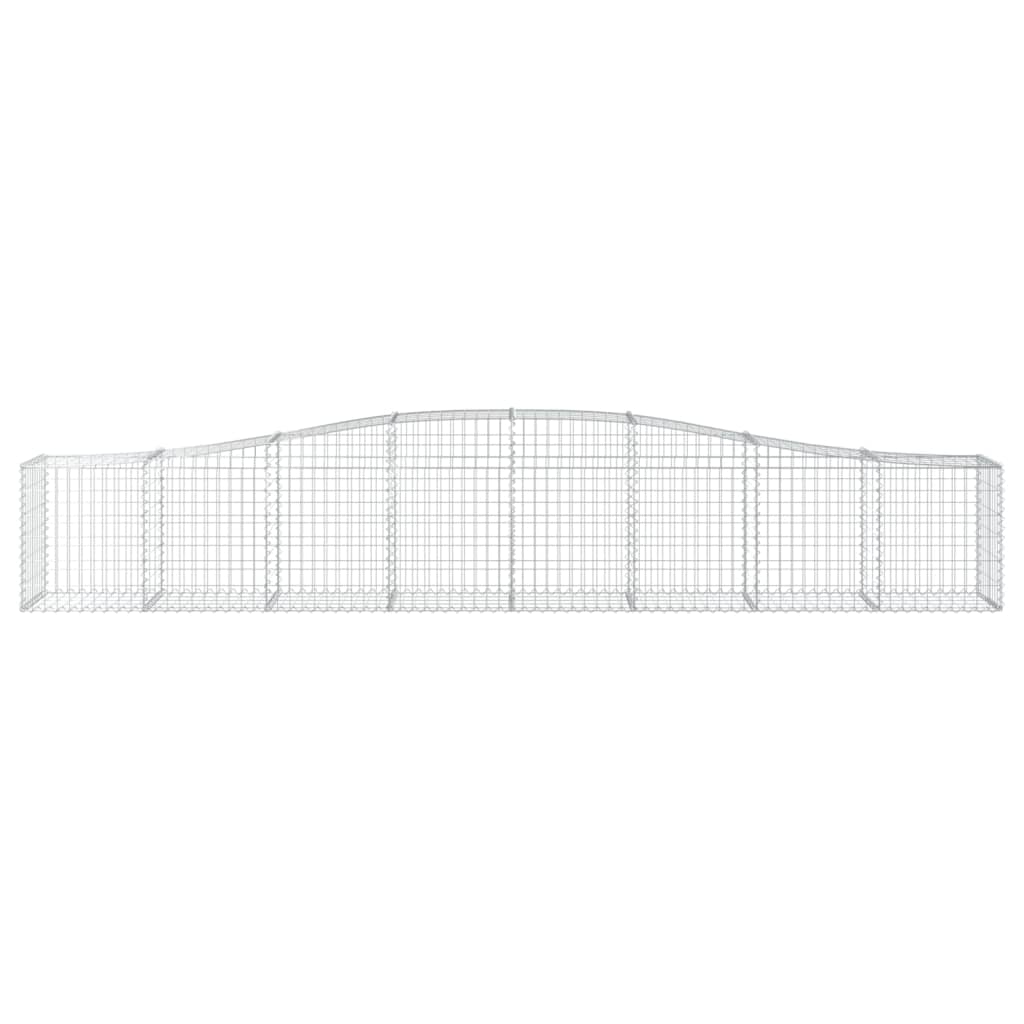 Gabionen mit Hochbogen 9 Stk. 400x50x60/80cm Verzinktes Eisen