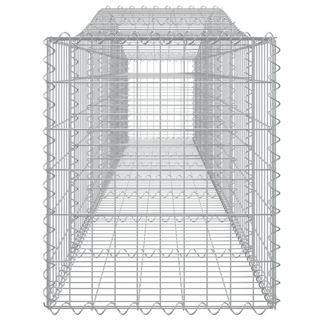 Gabionen mit Hochbogen 10 Stk. 400x50x60/80cm Verzinktes Eisen