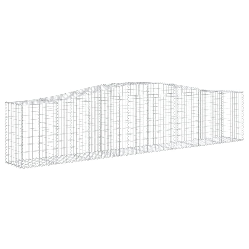 Gabionen mit Hochbogen 2 Stk. 400x50x80/100cm Verzinktes Eisen
