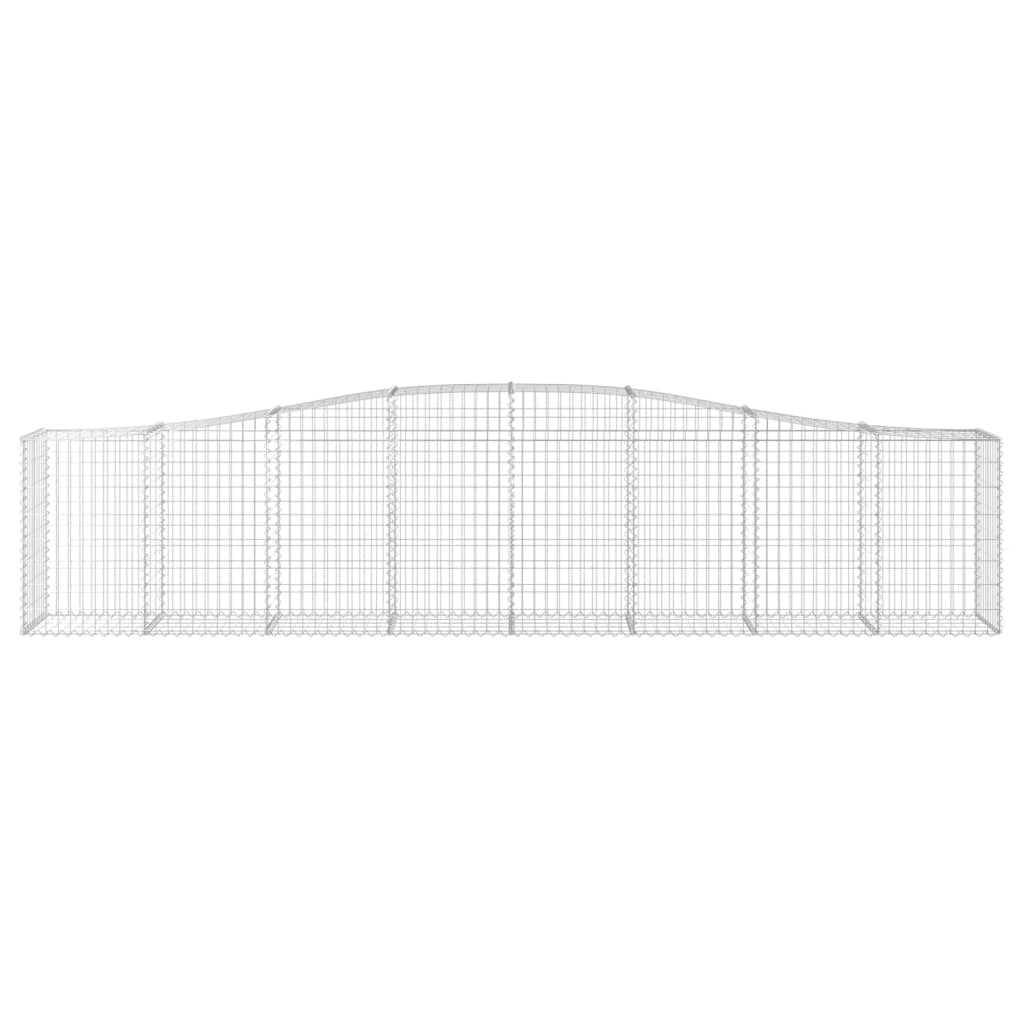 Gabionen mit Hochbogen 2 Stk. 400x50x80/100cm Verzinktes Eisen