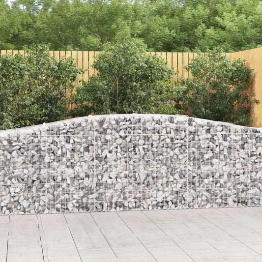 Gabionen mit Hochbogen 2 Stk. 400x50x80/100cm Verzinktes Eisen - Pazzar.ch