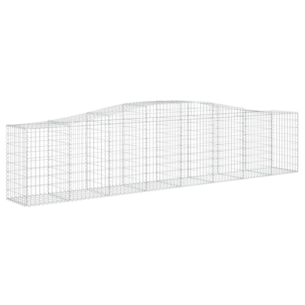 Gabionen mit Hochbogen 3 Stk. 400x50x80/100cm Verzinktes Eisen - Pazzar.ch