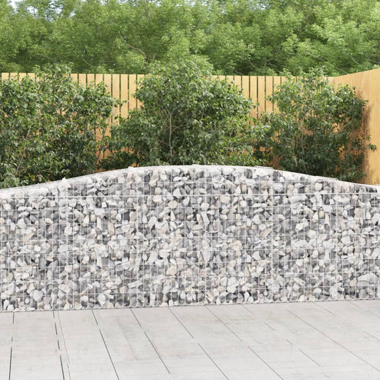 Gabionen mit Hochbogen 5 Stk. 400x50x80/100cm Verzinktes Eisen - Pazzar.ch