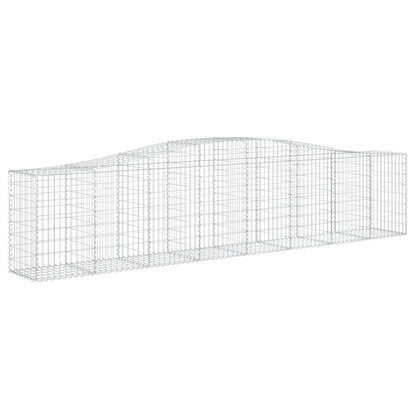 Gabionen mit Hochbogen 6 Stk. 400x50x80/100cm Verzinktes Eisen - Pazzar.ch