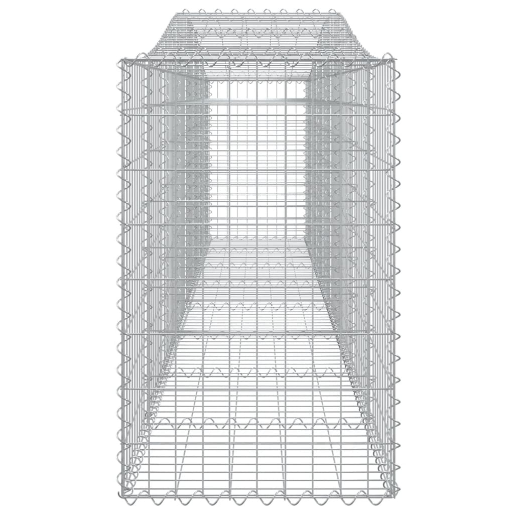 Gabionen mit Hochbogen 6 Stk. 400x50x80/100cm Verzinktes Eisen