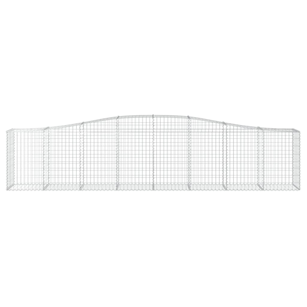 Gabionen mit Hochbogen 7 Stk. 400x50x80/100cm Verzinktes Eisen