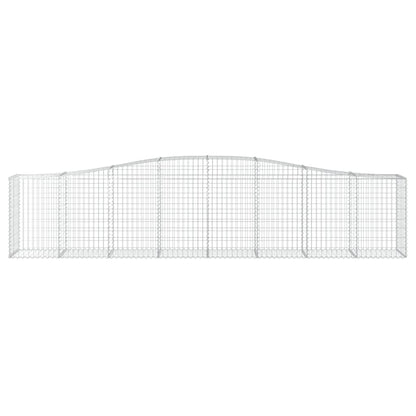 Gabionen mit Hochbogen 7 Stk. 400x50x80/100cm Verzinktes Eisen - Pazzar.ch