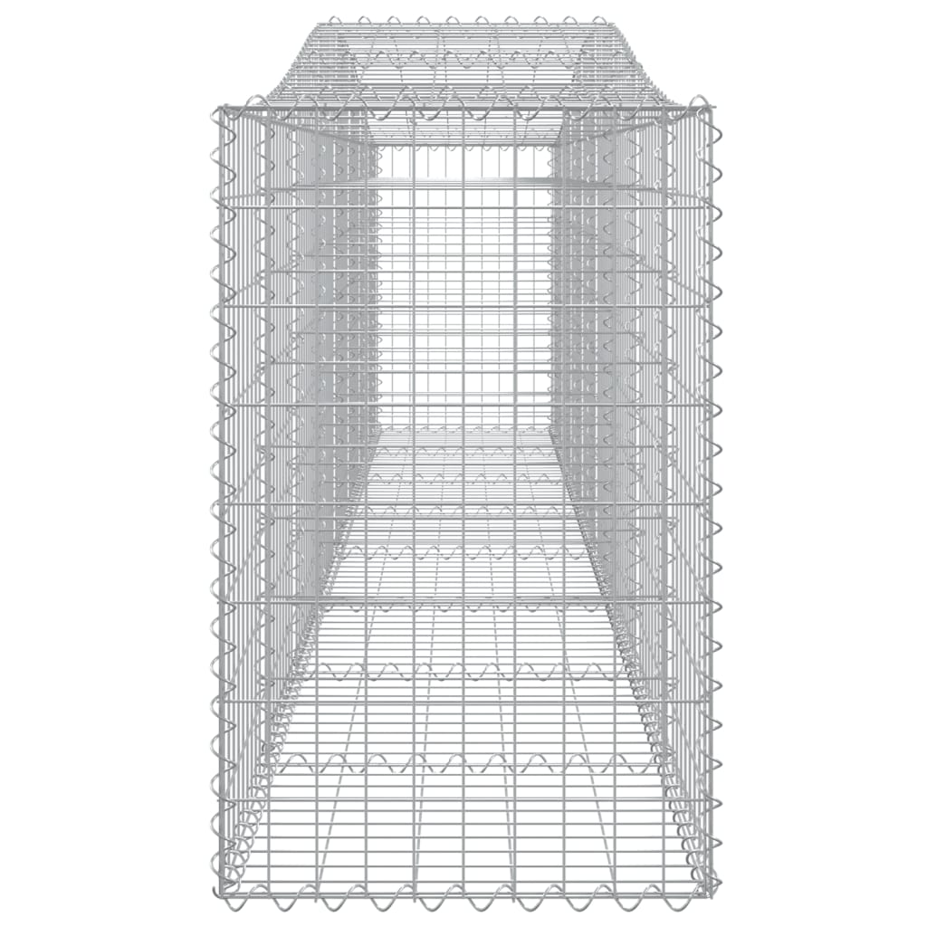 Gabionen mit Hochbogen 7 Stk. 400x50x80/100cm Verzinktes Eisen