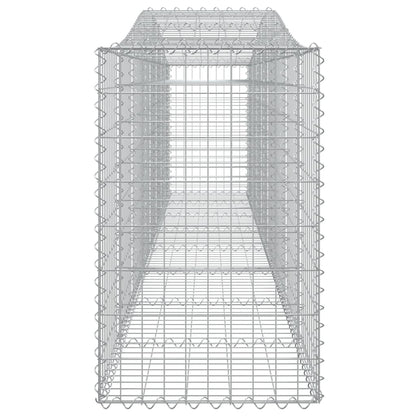 Gabionen mit Hochbogen 8 Stk. 400x50x80/100cm Verzinktes Eisen - Pazzar.ch