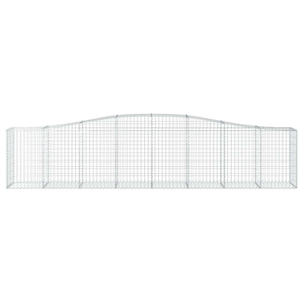 Gabionen mit Hochbogen 9 Stk. 400x50x80/100cm Verzinktes Eisen