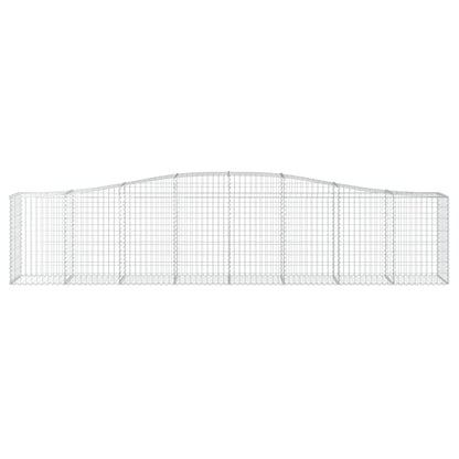 Gabionen mit Hochbogen 9 Stk. 400x50x80/100cm Verzinktes Eisen - Pazzar.ch