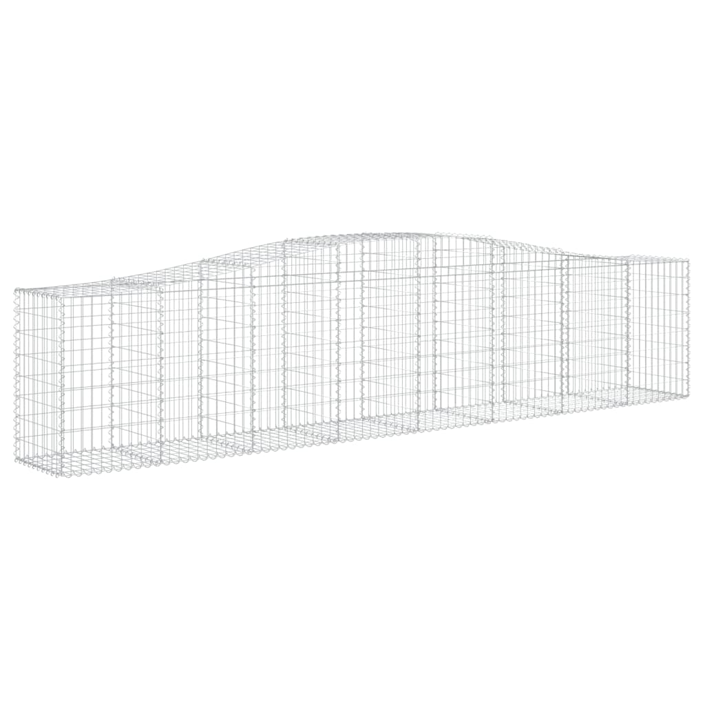 Gabionen mit Hochbogen 15 Stk. 400x50x80/100cm Verzinktes Eisen