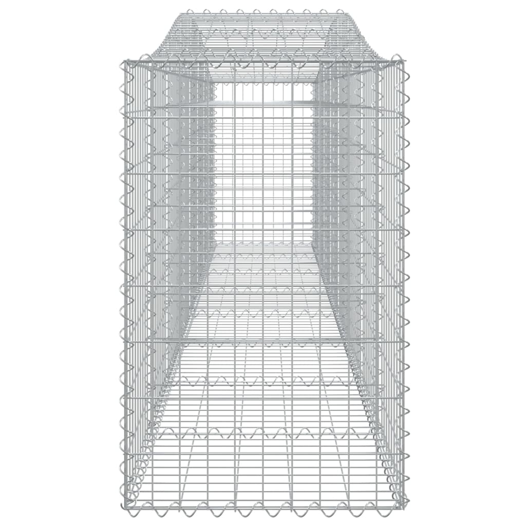 Gabionen mit Hochbogen 15 Stk. 400x50x80/100cm Verzinktes Eisen