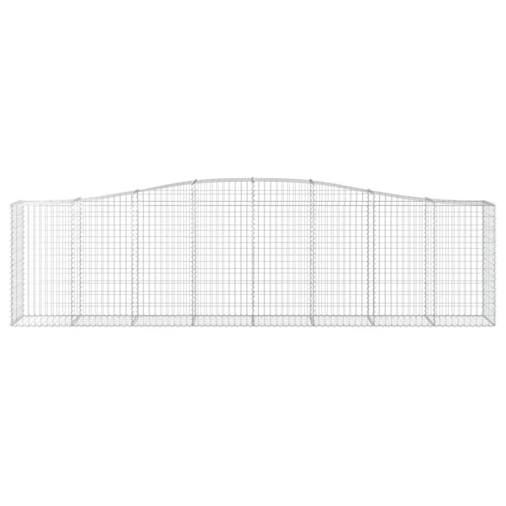Gabionen mit Hochbogen 2 Stk. 400x50x100/120cm Verzinktes Eisen