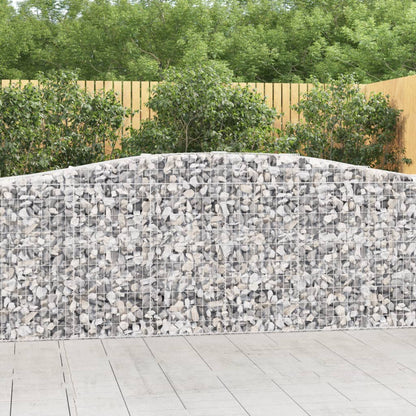 Gabionen mit Hochbogen 2 Stk. 400x50x100/120cm Verzinktes Eisen - Pazzar.ch